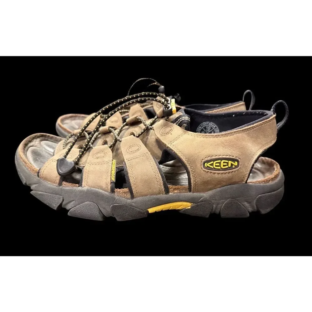 Keen Daytona II Leather Sandals Brown Men Size 10 Hiking Camping Outdoors